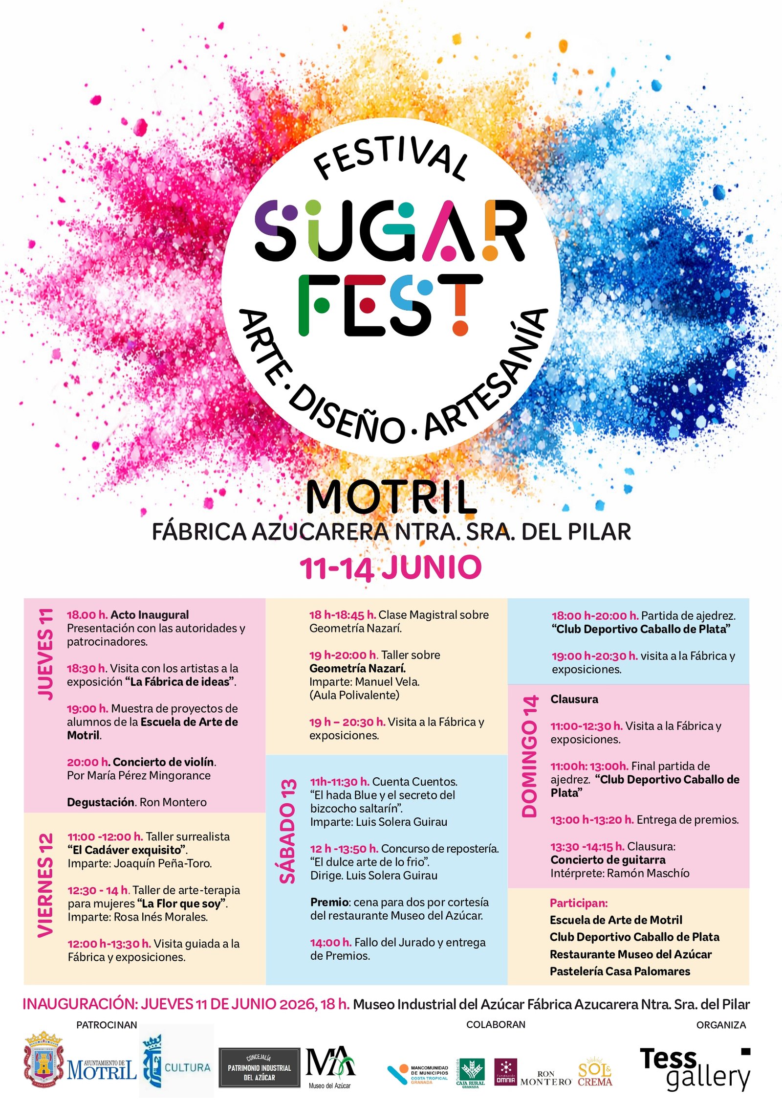 Sugar Fest llega a Motril del 11 al 14 dejunio como un evento referencia sobre arte, diseño y artesanía